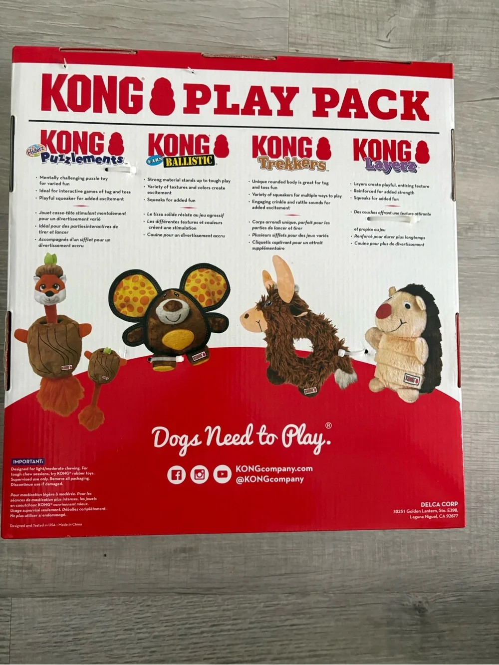 Kong Plush Play Pack - Brown, Orange, Yellow, Cream DS-33